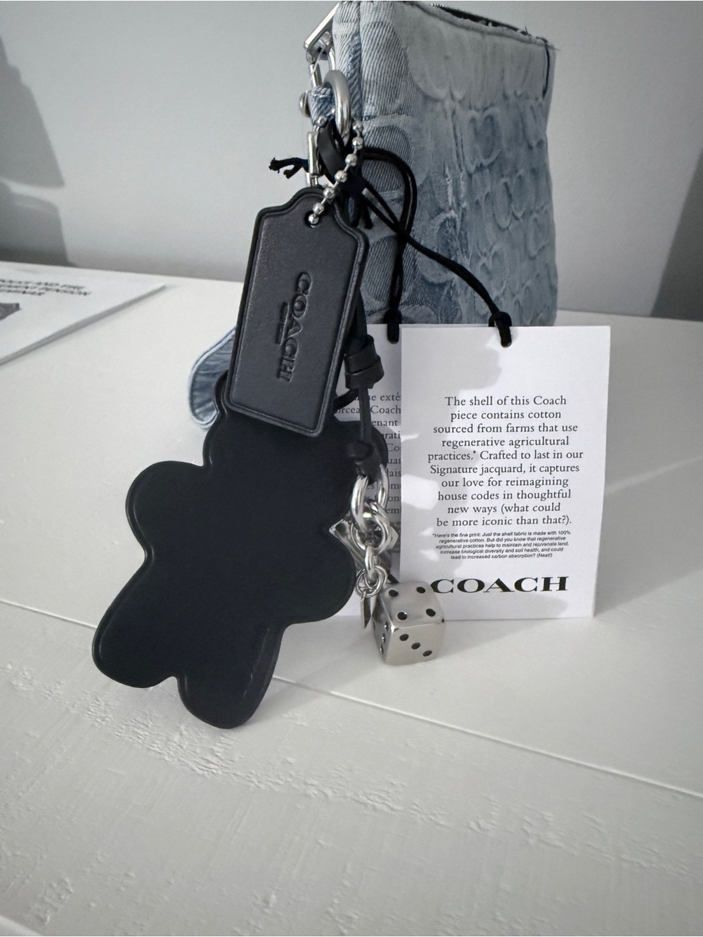 NWT Coach Large Pouch in loved denim - Picture 3 of 4